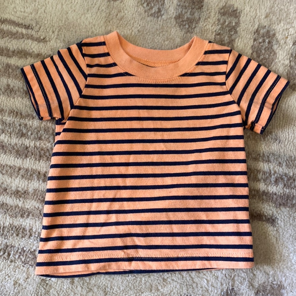 6 Month Orange & blue stripped shirt